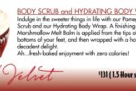 Red Velvet Body Scrub and Hydrating Body Wrap