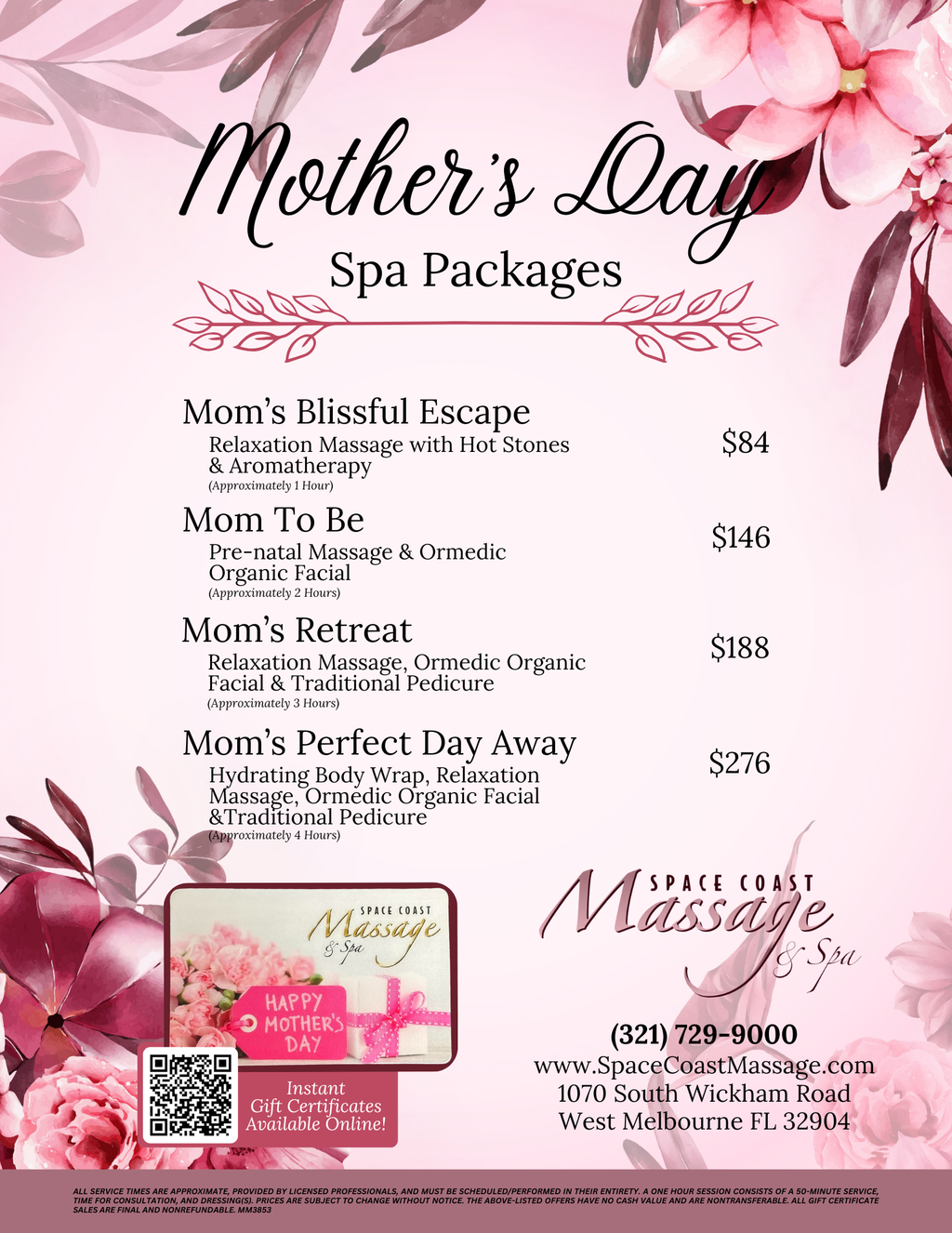 Space Coast Massage and Spa Mother's Day Spa Packages